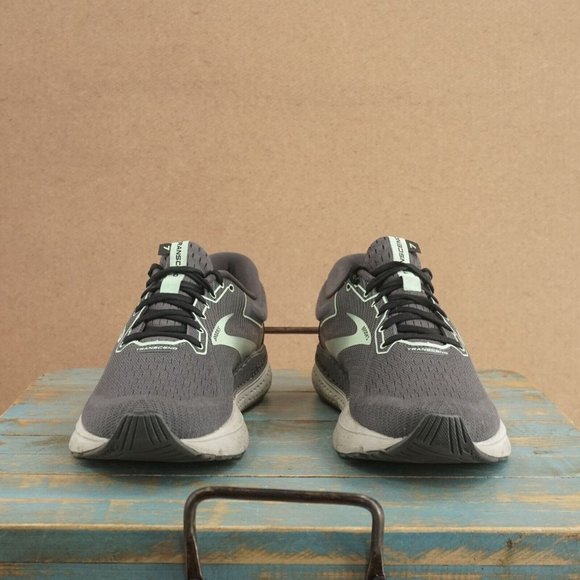 Brooks Womens Transcend 7 Running Shoes Gray Mint Green Synthetic Lace Up Sz 11B - Picture 3 of 11